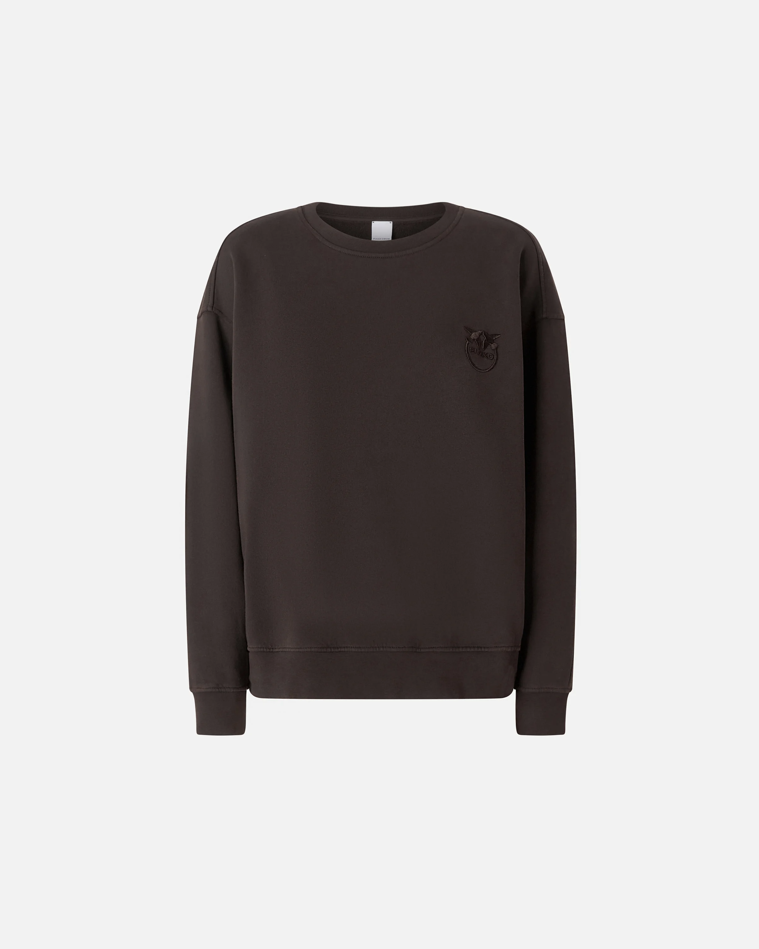 Sweat-shirt à col rond et logo brodé | Marron