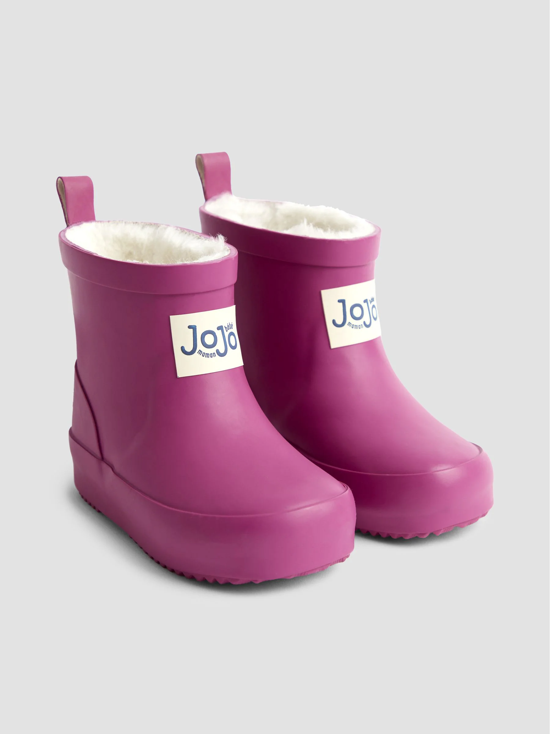 Paarsrood - JoJo Maman Bébé Print Cosy Short Wellies