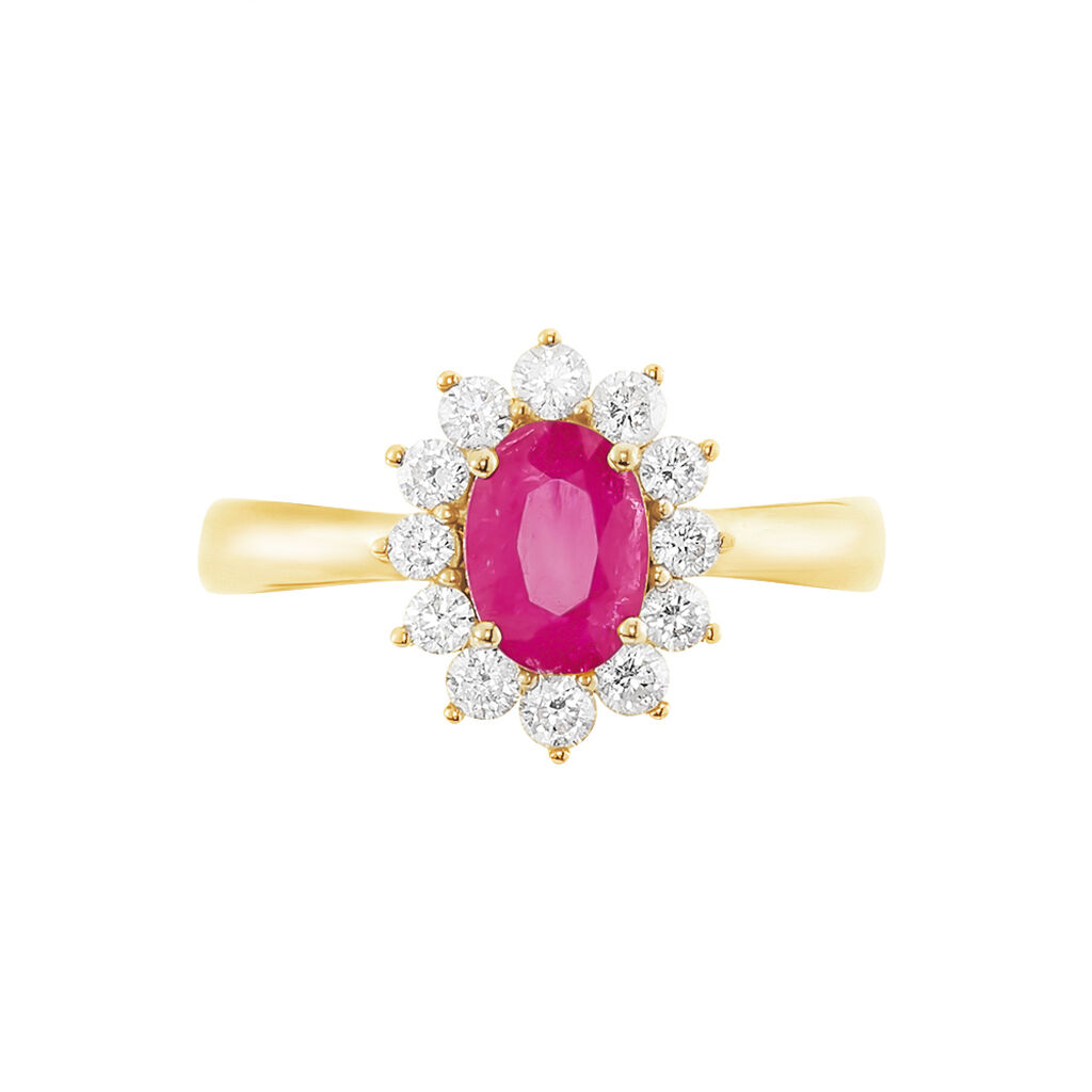 Bague Vladimir Or Jaune Rubis Et Diamant