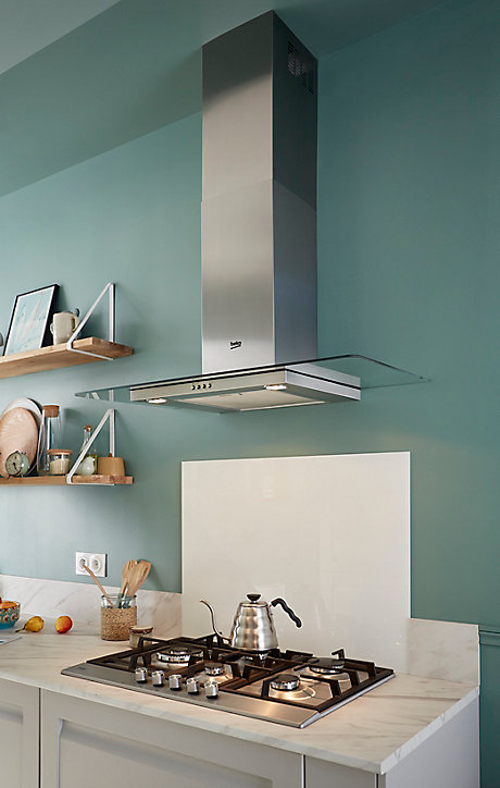 Hotte aspirante l. 90 cm Beko HCF91620X 3 vitesses débit 603 m3/h 70 dB(A) éclairage LED