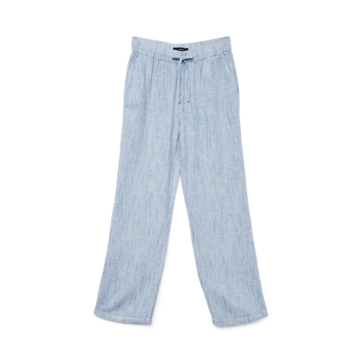 Vero Moda Line Wide Bukser, Medium Blue/Snow White, XL/L32