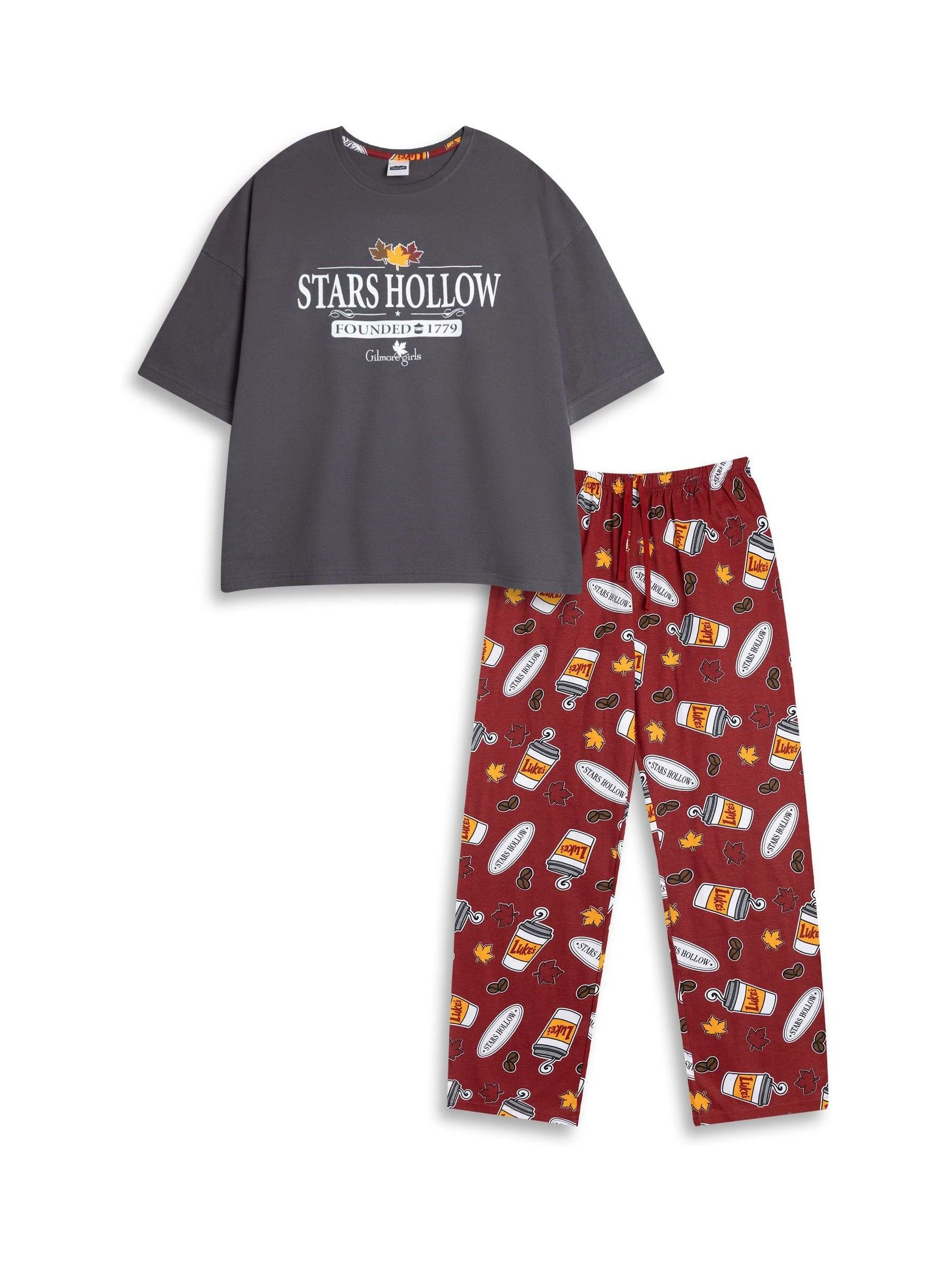 Vanilla Underground Gilmore Girls Stars Hollow Short Sleeve Long Leg Pyjamas Set