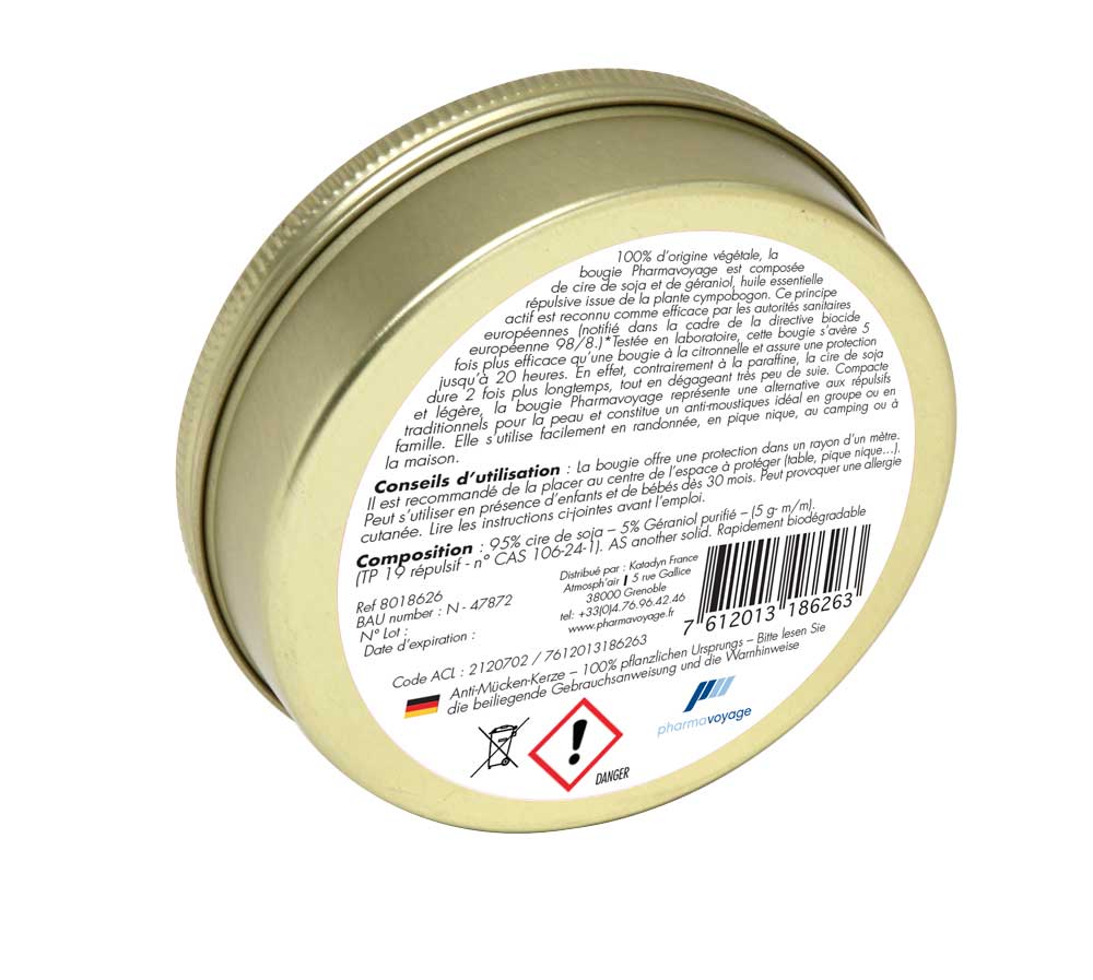 Pharmavoyage Anti-Mücken-Kerze - 100% pflanzlichen Ursprungs