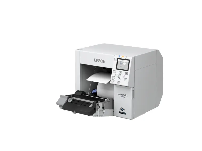 Epson ColorWorks CW-C4000E (BK) - Etiketprinter - farve - blækprinter - Rulle (10,2 cm) - 1200 x 1200 dpi - op til 100 mm/sek. (mono) / op til 100 mm/sek. (farve) - USB, USB vært - skærer