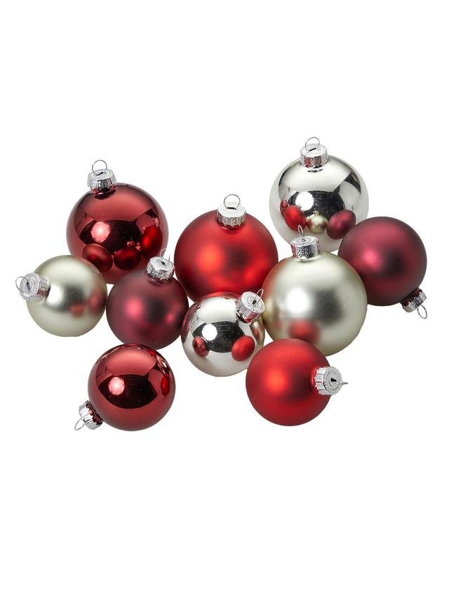 Weihnachtskugel-Set aus Glas, 42-teilig