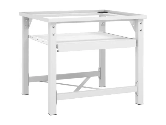 Socle pour machine à laver avec étagère coulissante Blanc