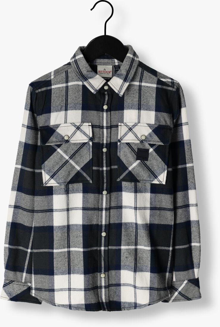 RETOUR blauwe retour casual overhemd marino