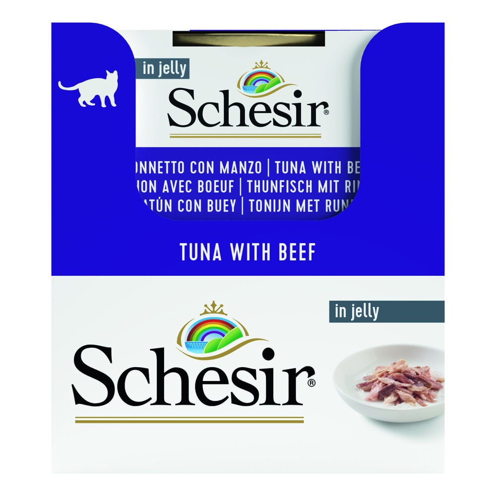 Schesir - Kattenvoer in Gelei - 85 Gram - rund, tonijn