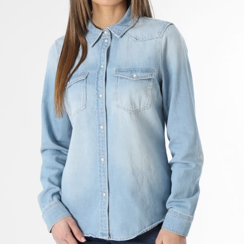 Chemise Jean Manches Longues Femme Maria Bleu Wash