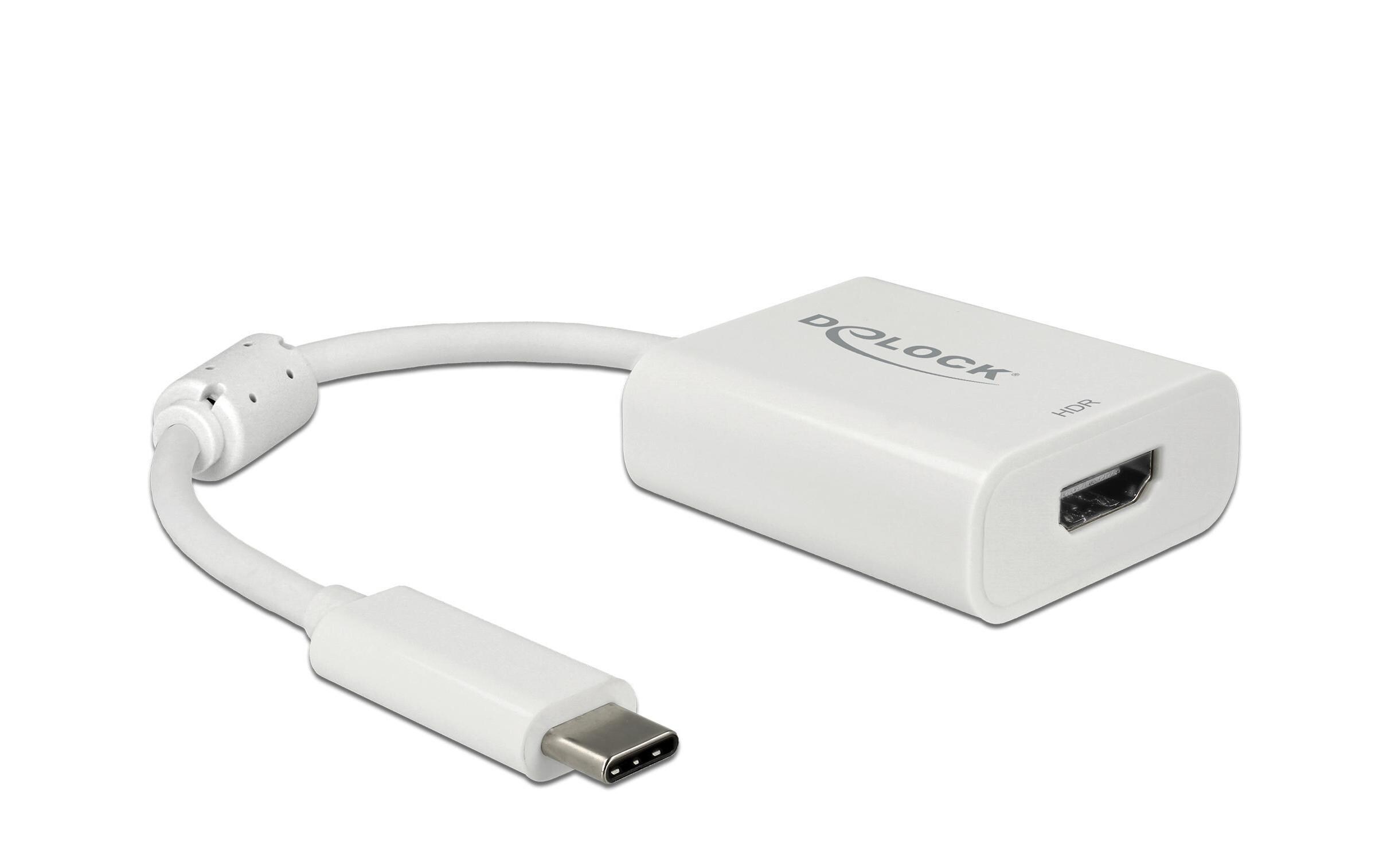 Adapter USB Type-C – HDMI 4K, 60Hz, HDR, weissDelock USB Type-C Adapter zu HDMI (DP Alt Mode) 4K 60 Hz mit HDR Funktion