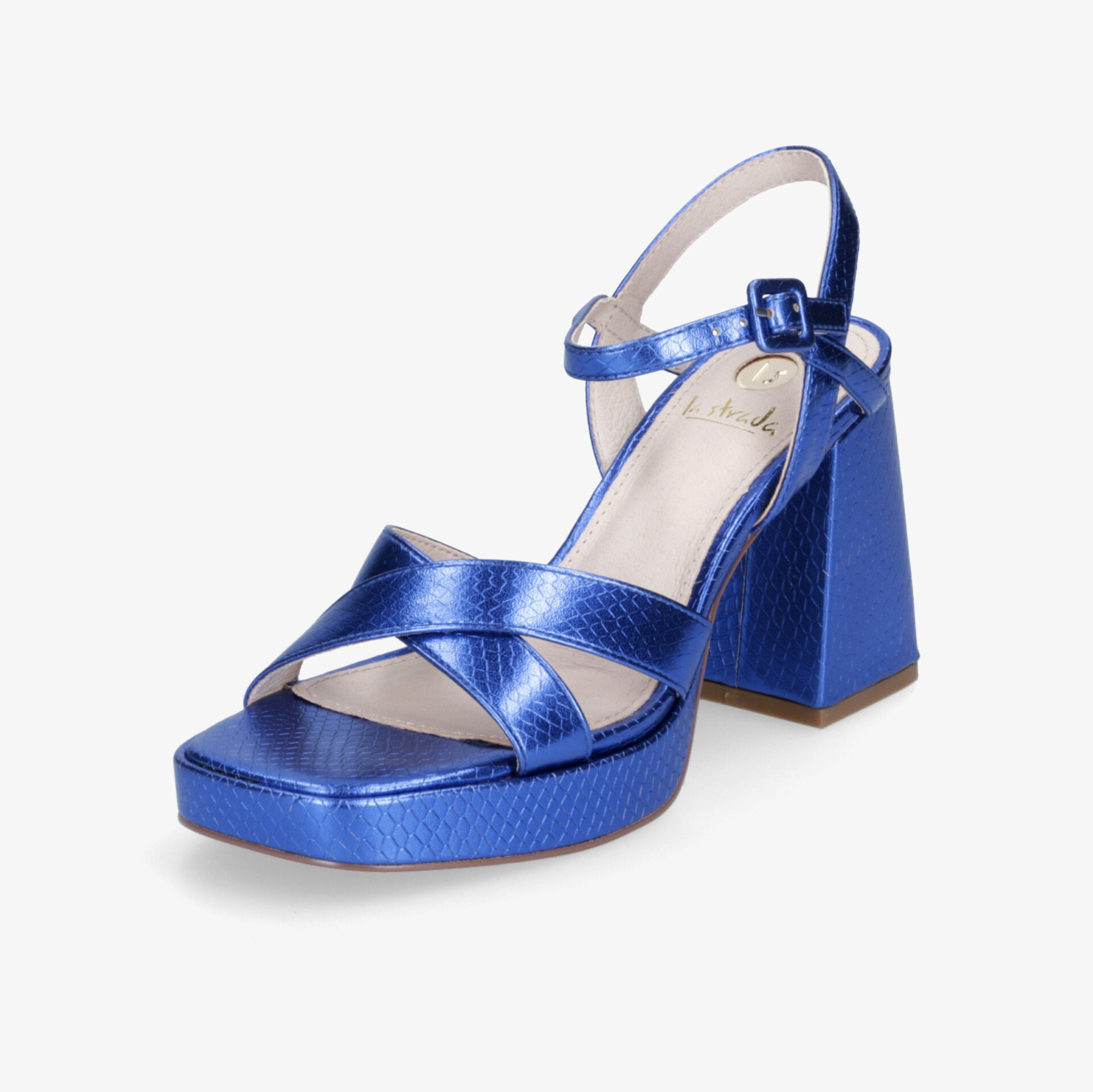 la strada Damen Plateausandalen blau