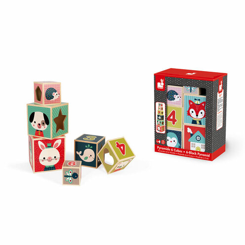 Pyramide 6 cubes - Baby Forest - JANOD