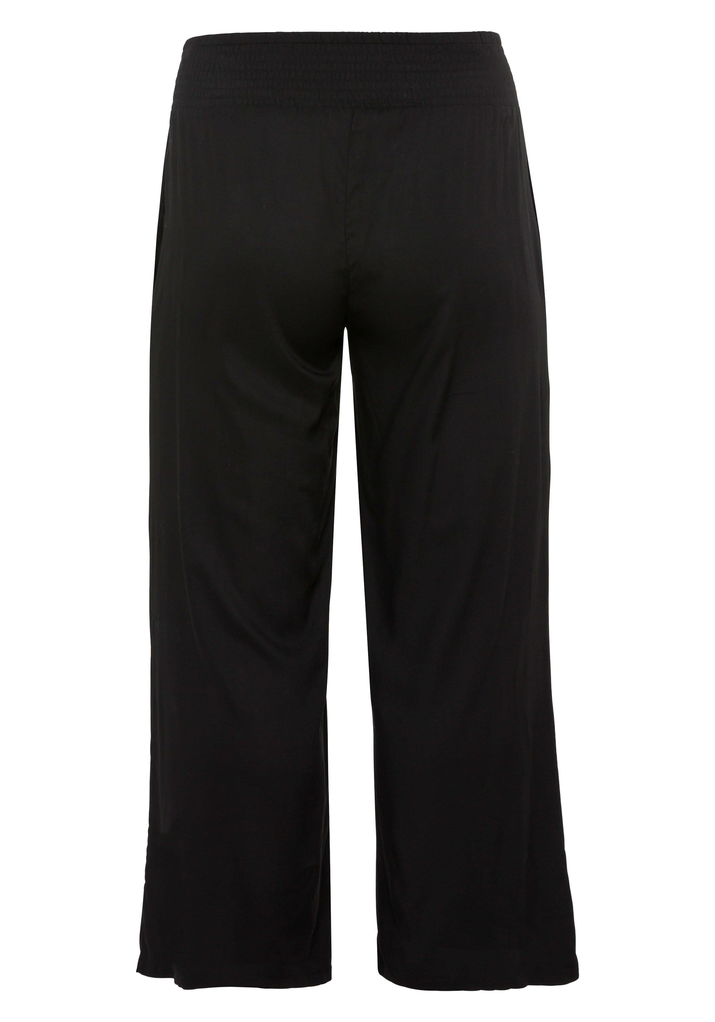 Weite Hose mit Smokbund und Taschen