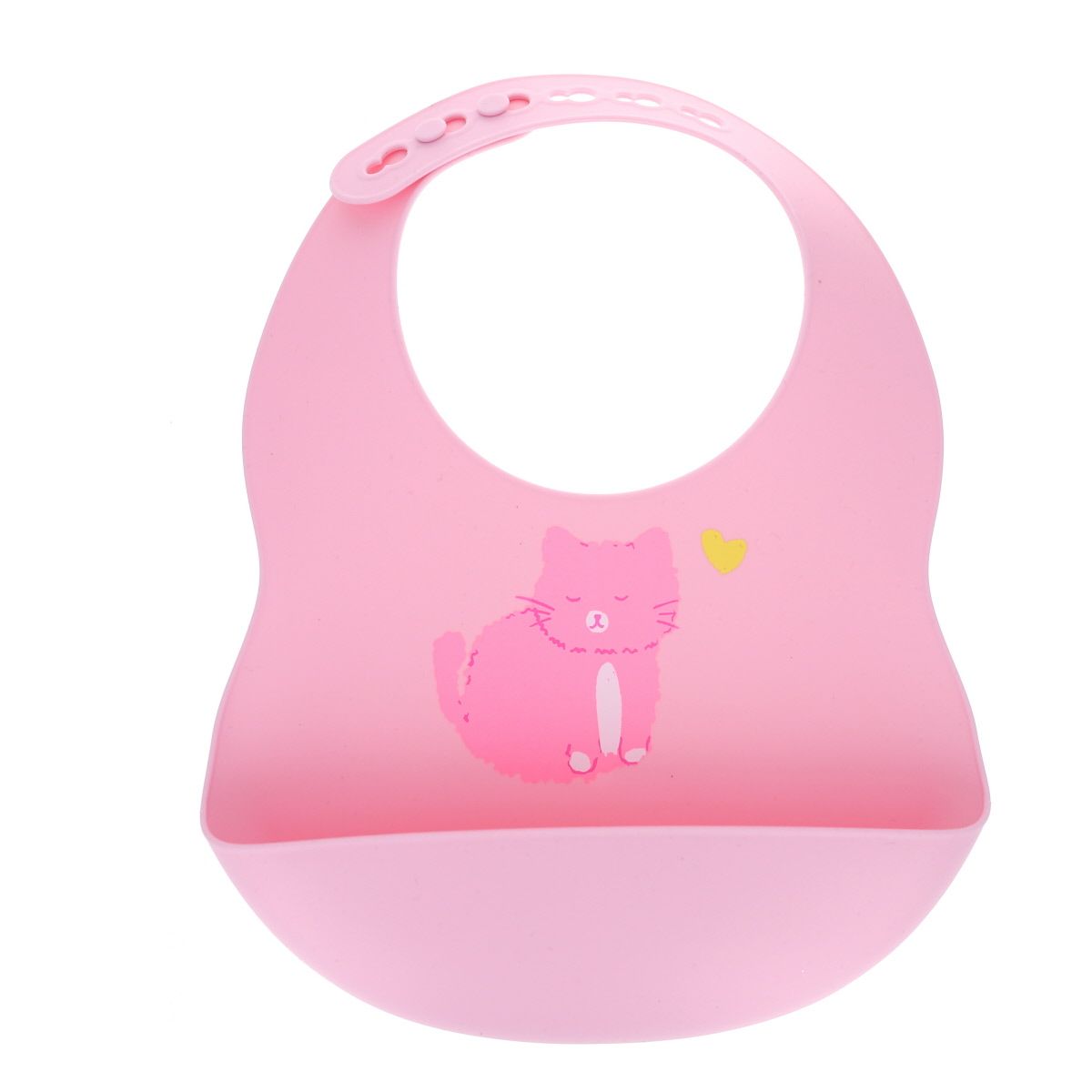 Bavoir silicone chat rose - Miaou Pause goûter
