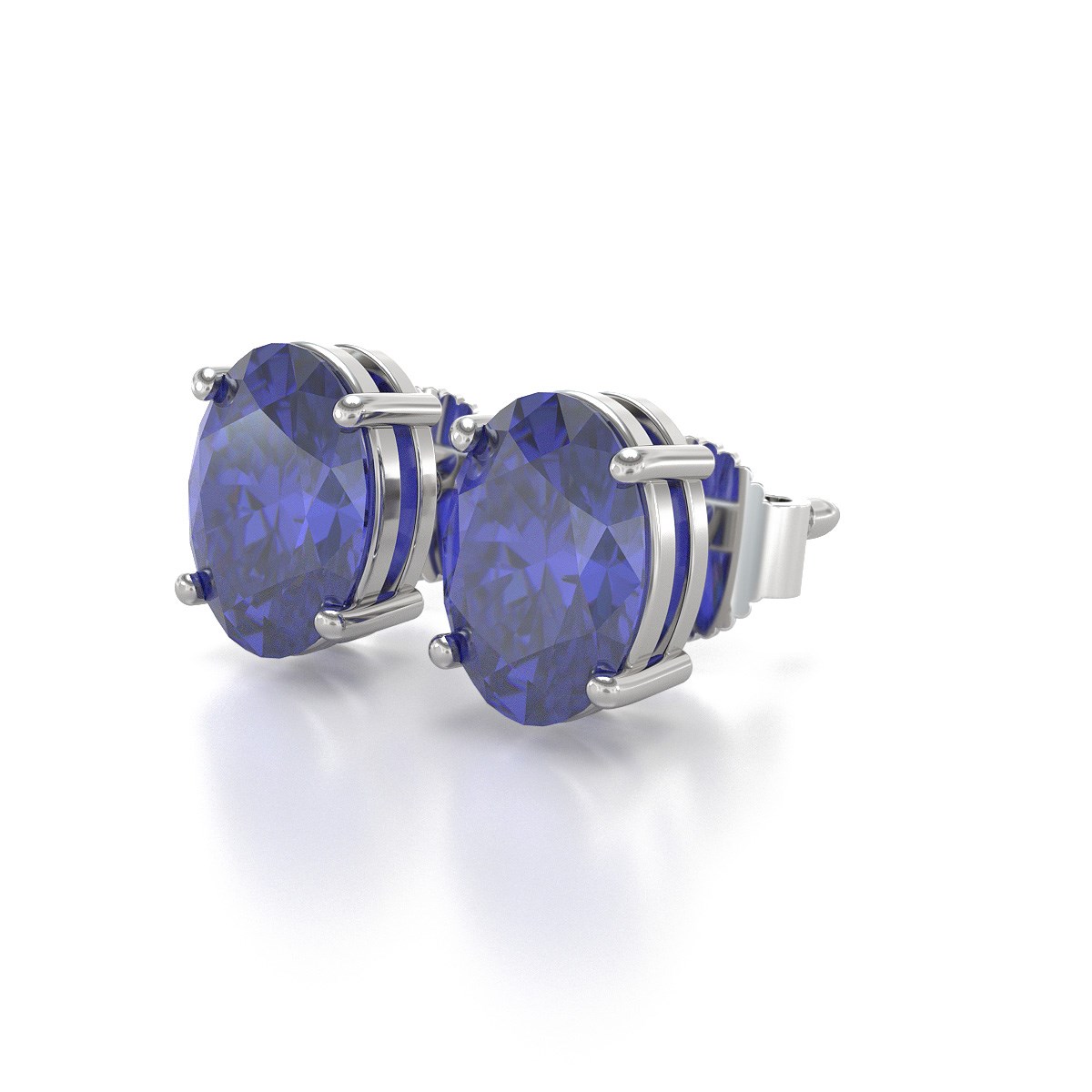 Boucles d'oreilles ADEN Tanzanite Forme Ovale sur Argent 925 1.6grs