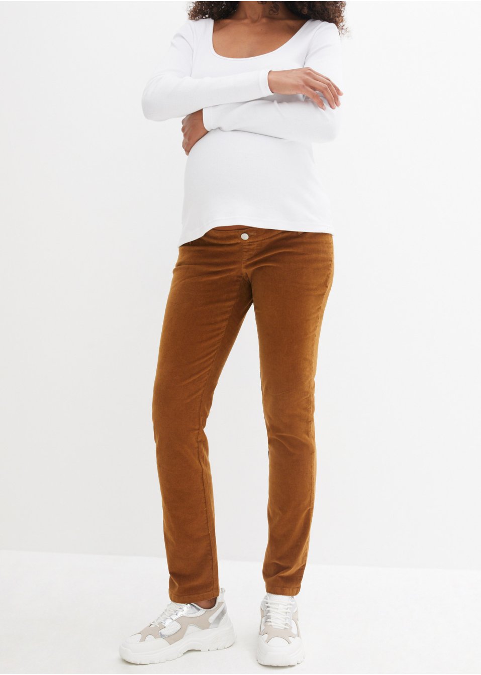 Pantalon de grossesse en velours côtelé extensible