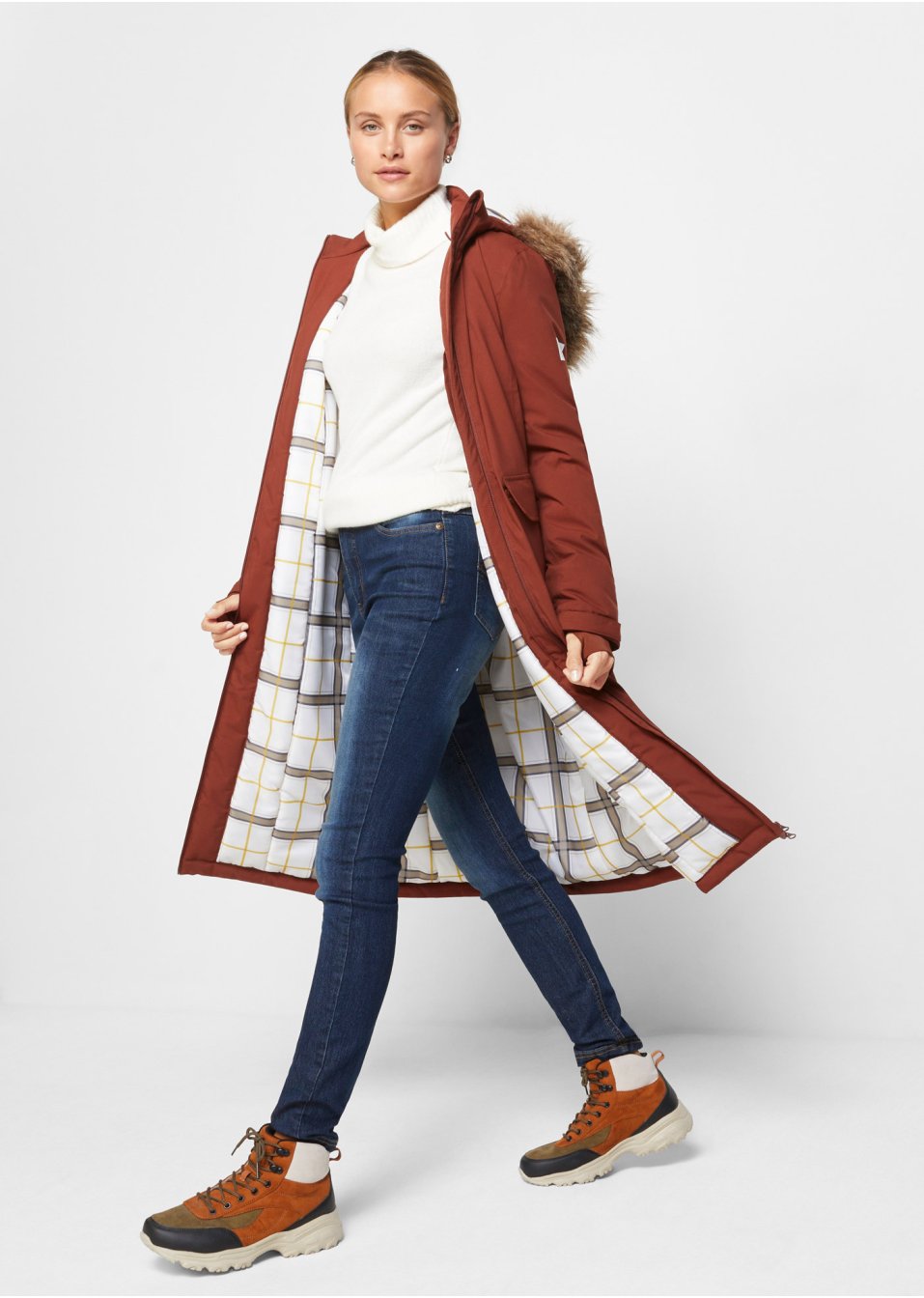 Manteau fonctionnel avec capuche et col synthétique amovible