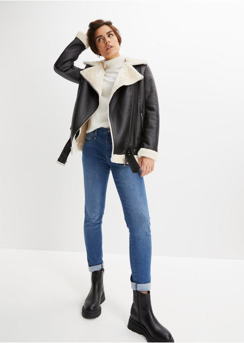 Jean sculptant thermo avec intérieur douillet, Slim