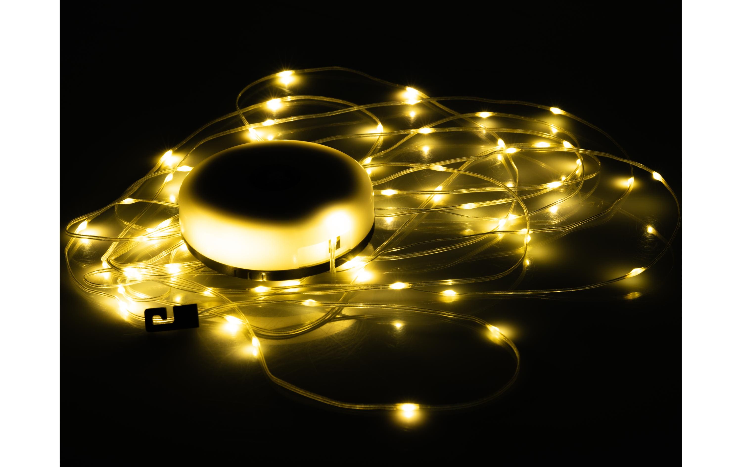 Campinglampe RGB mit PowerbankLED-Campinglampe mit warmweissem und farbigem Licht