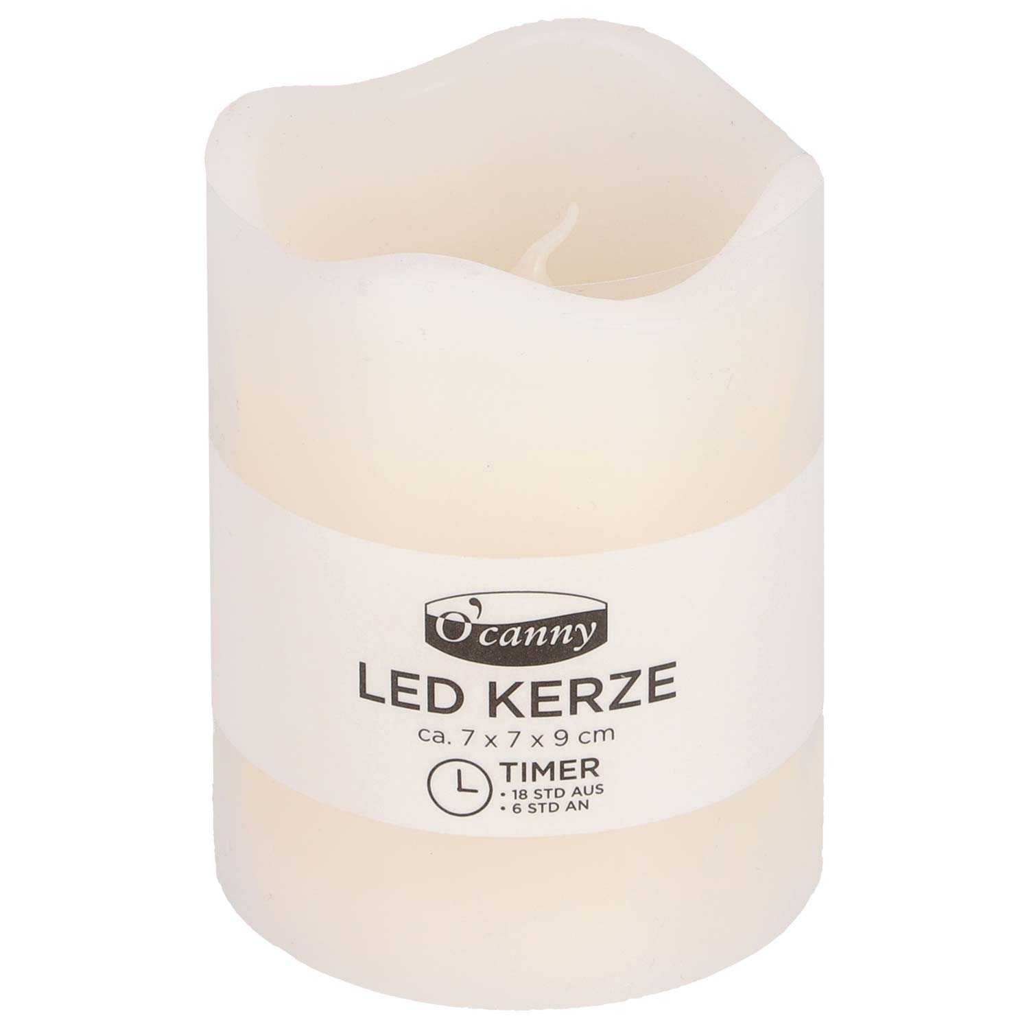 O’canny LED Kerze mit Timer champagner 7 x 9 cm