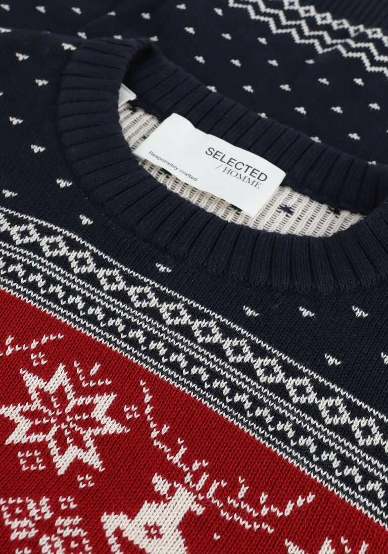 SELECTED HOMME blauwe selected homme trui slhnewdeer ls knit crew neck w