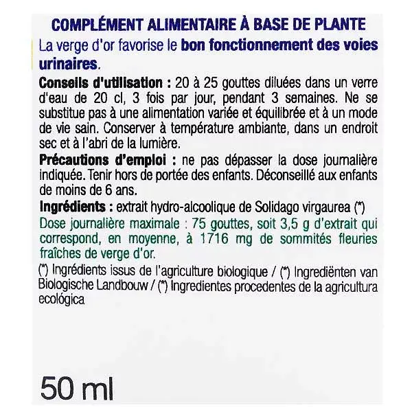 Extrato orgânico de vara-de-ouro fresca Ladrome 50ml
