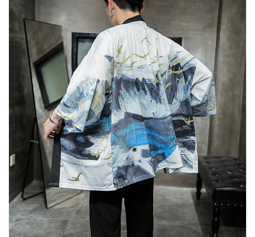 FORSETI - Kimonojas met open voorkant en patroonprint