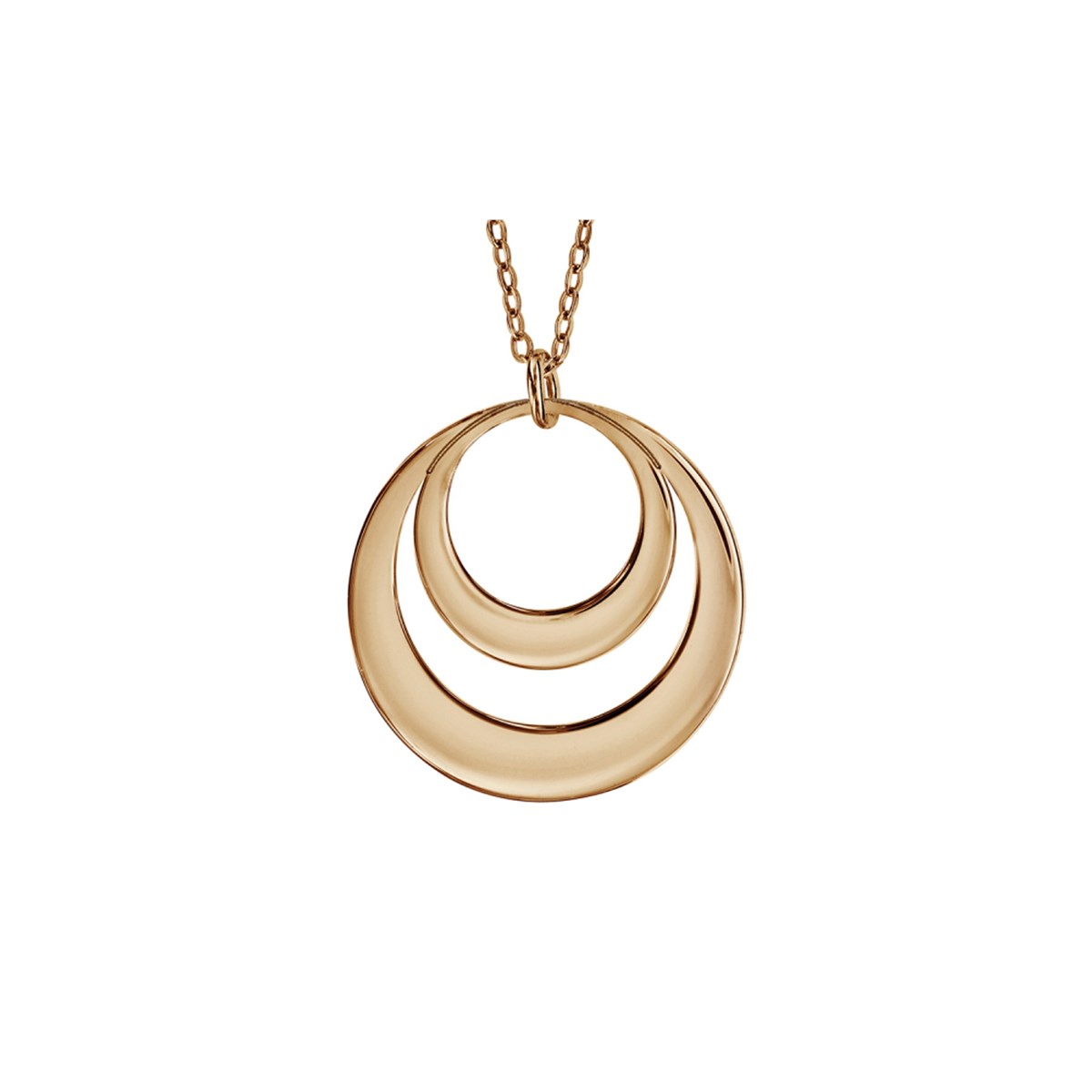 Collier plaqué or - 2 Cercles  Personnalisable
