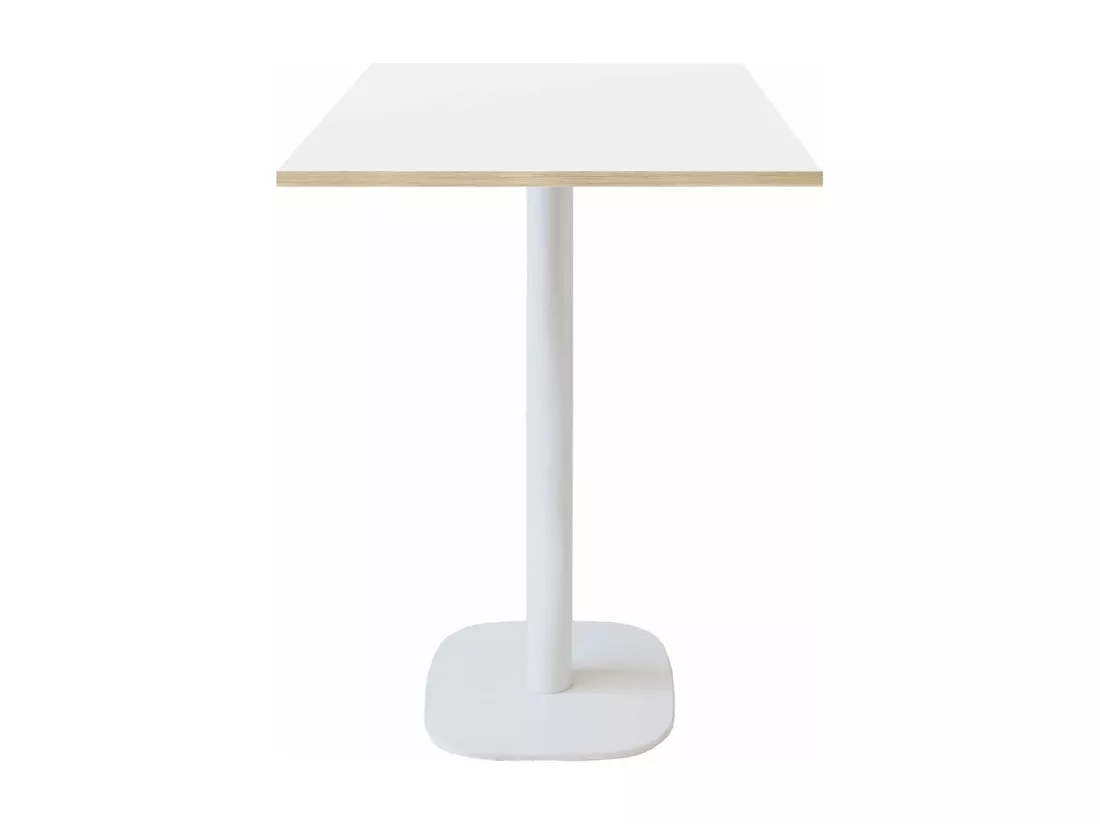 Mange-debout 60 x 60 cm - modèle Round pied blanc blanc chants bois