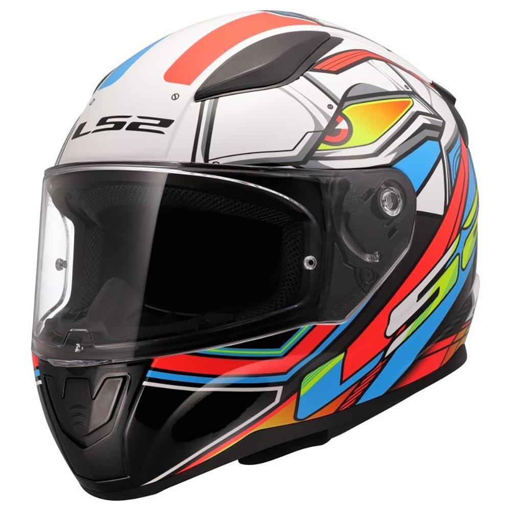 LS2 - Casque FF353 Rapid II Xdron Blanc / Orange / Bleu / Vert fluo / Noir / Brillant