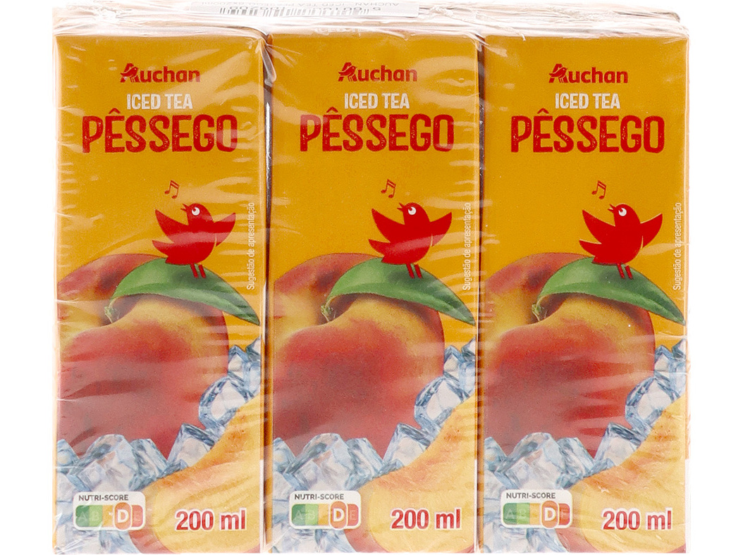 ICE TEA AUCHAN PESSEGO 6X200ML