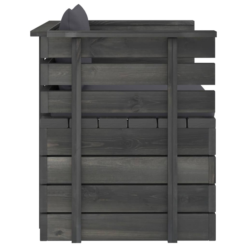 Salon de jardin palette meuble d'extérieur ensemble de mobilier 7 pièces avec coussins bois de pin massif