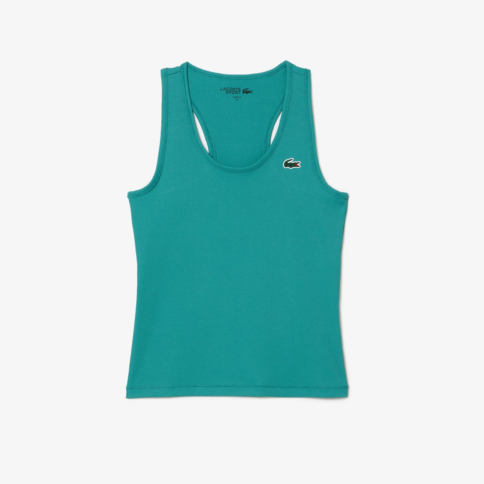 Damen LACOSTE SPORT Tank-Top mit Rippmuster T-Shirts - Blau - Lacoste - Damen