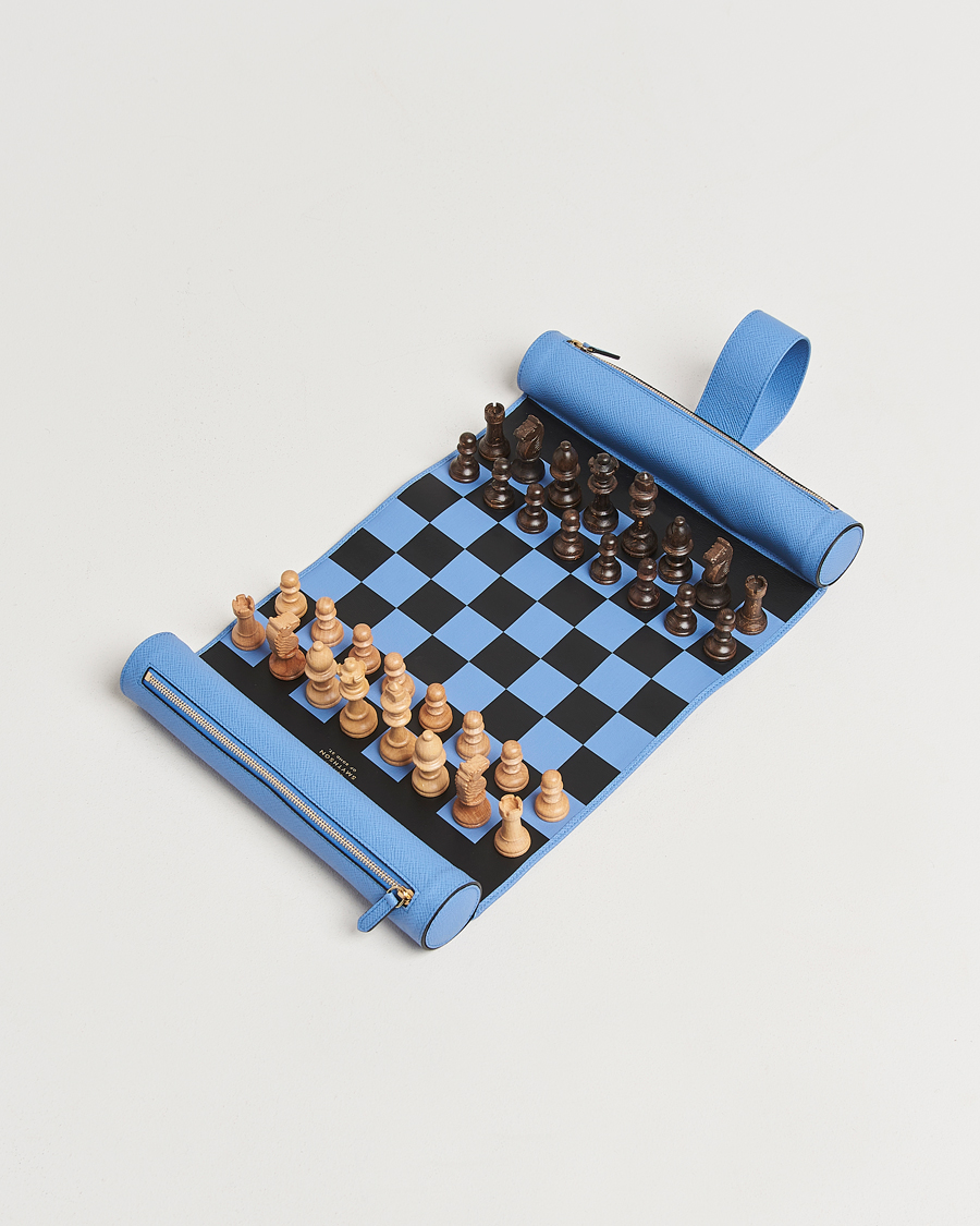 Smythson Panama Chess Roll Nile Blue