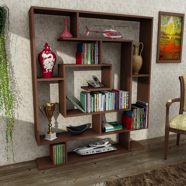 Bücherregal Sarmasik Wenge Farbvariante: Rot, Größe: M