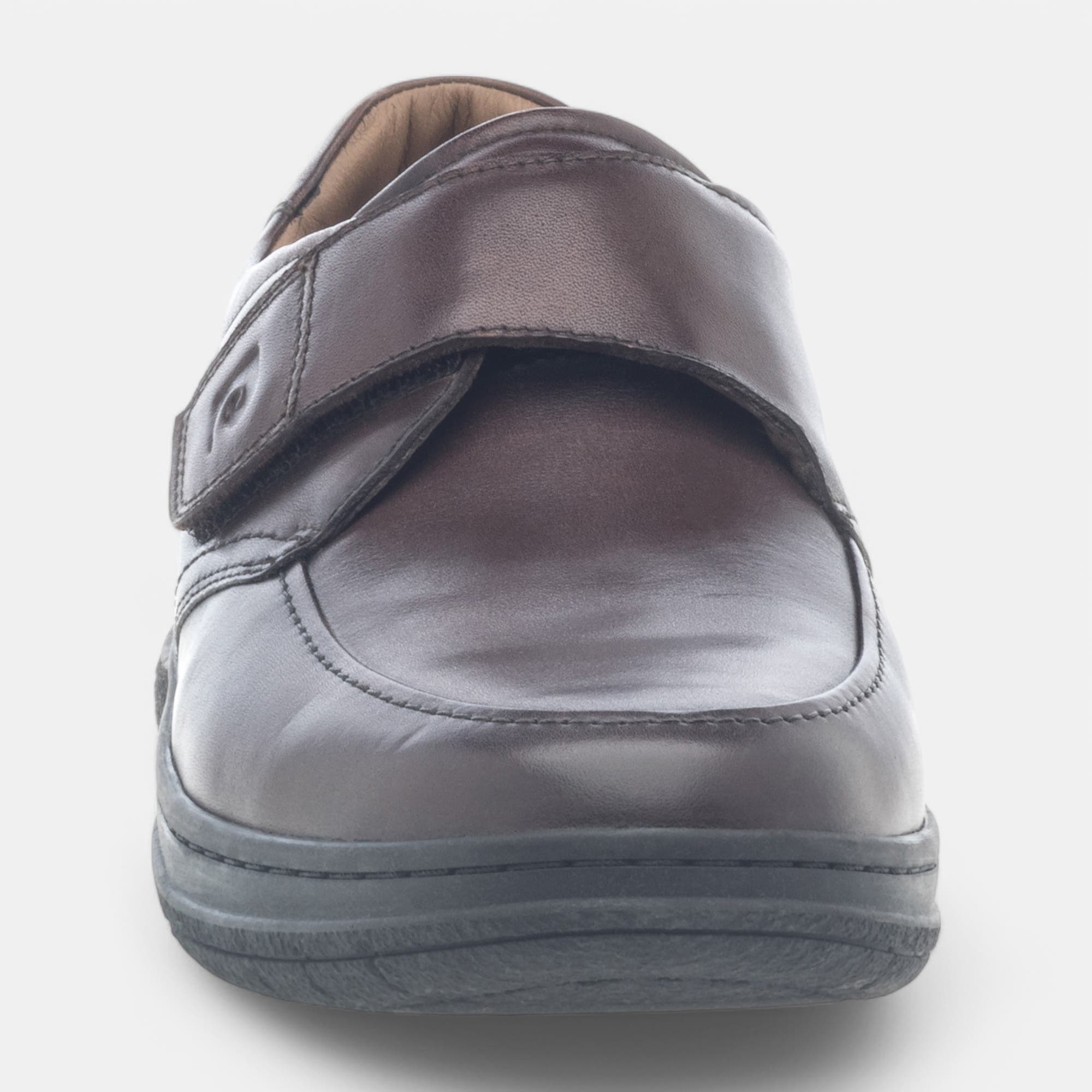 Mocassins pieds sensibles Homme en cuir cognac