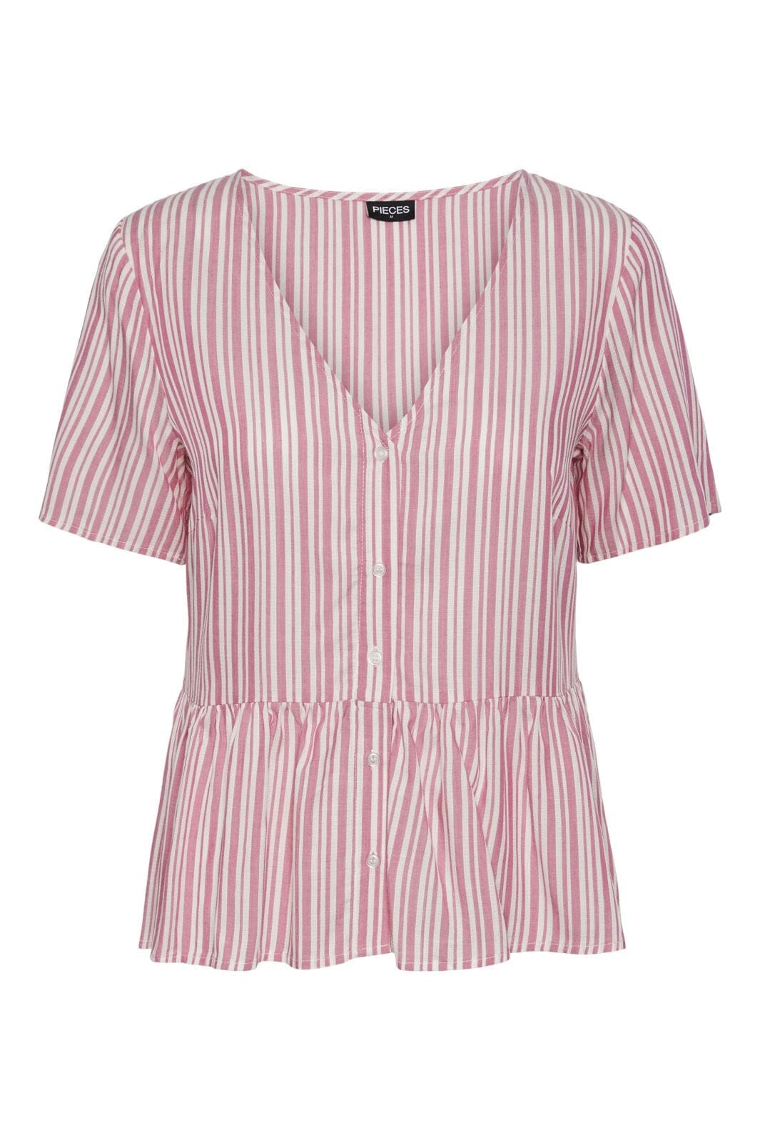 Pieces Pcalvina Ss Button Down Top 4472370 ibis rose cloud dancer
