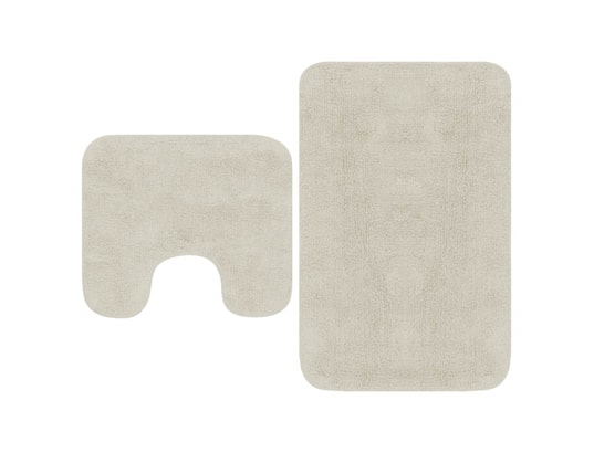 VIDAXL - Tapis de bain Jeu de tapis de salle de bain 2 pcs tissu blanc