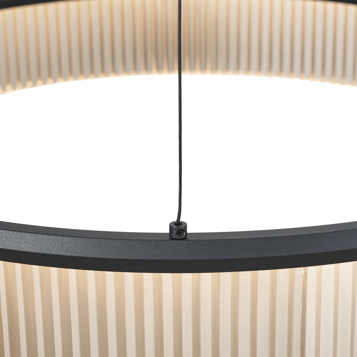 Moderne hanglamp zwart 78cm incl. LED 3-staps dimbaar - Anello Chandelier
