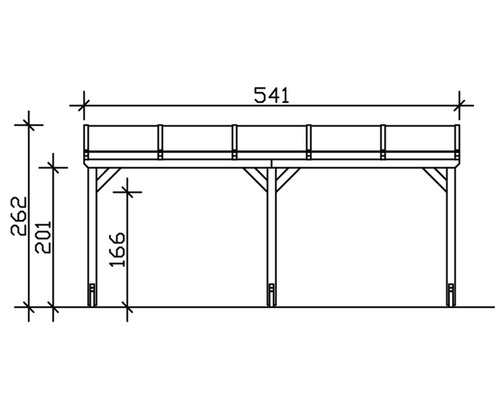 SKAN HOLZ Vogtland enkele carport met paalankers 300x541 cm leigrijs