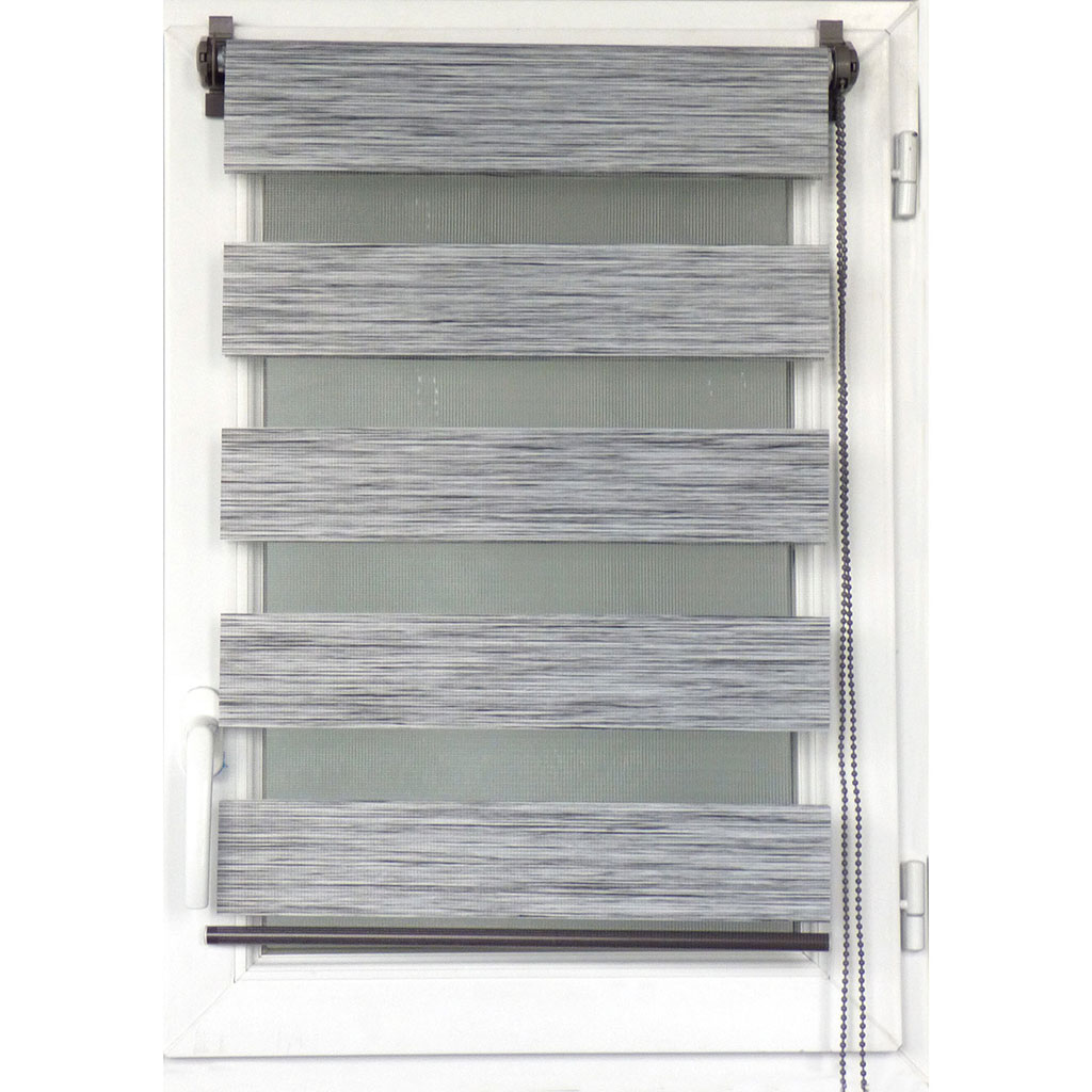 Store enrouleur jour nuit gris chiné 45x150cm