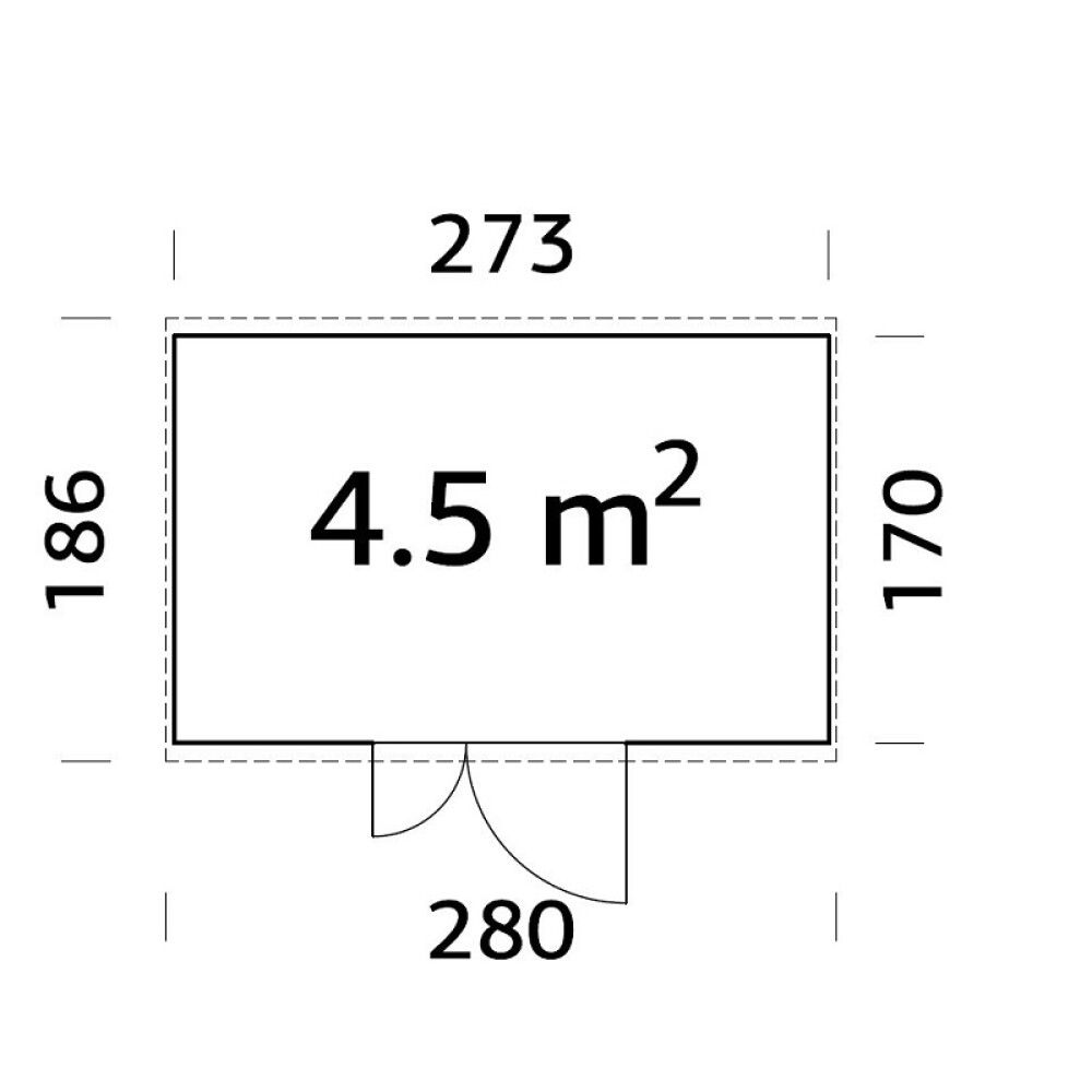REDSKAPSBOD PALMAKO LEIF 4,6M² 273X230X170CM