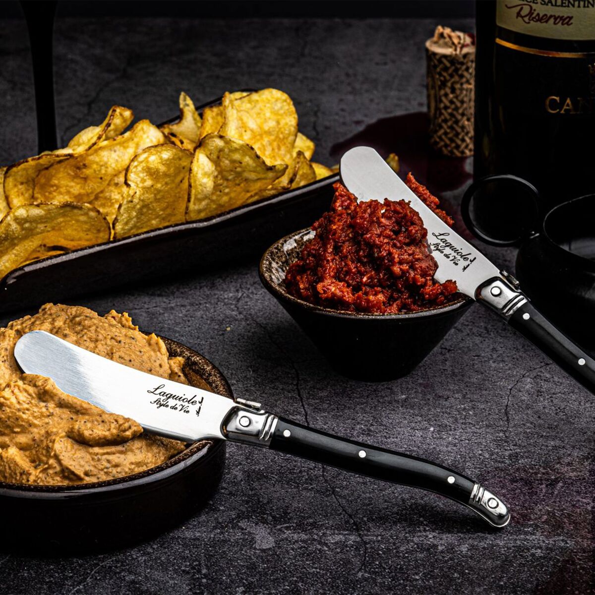 Laguiole Smørkniv 4-pakning, svart