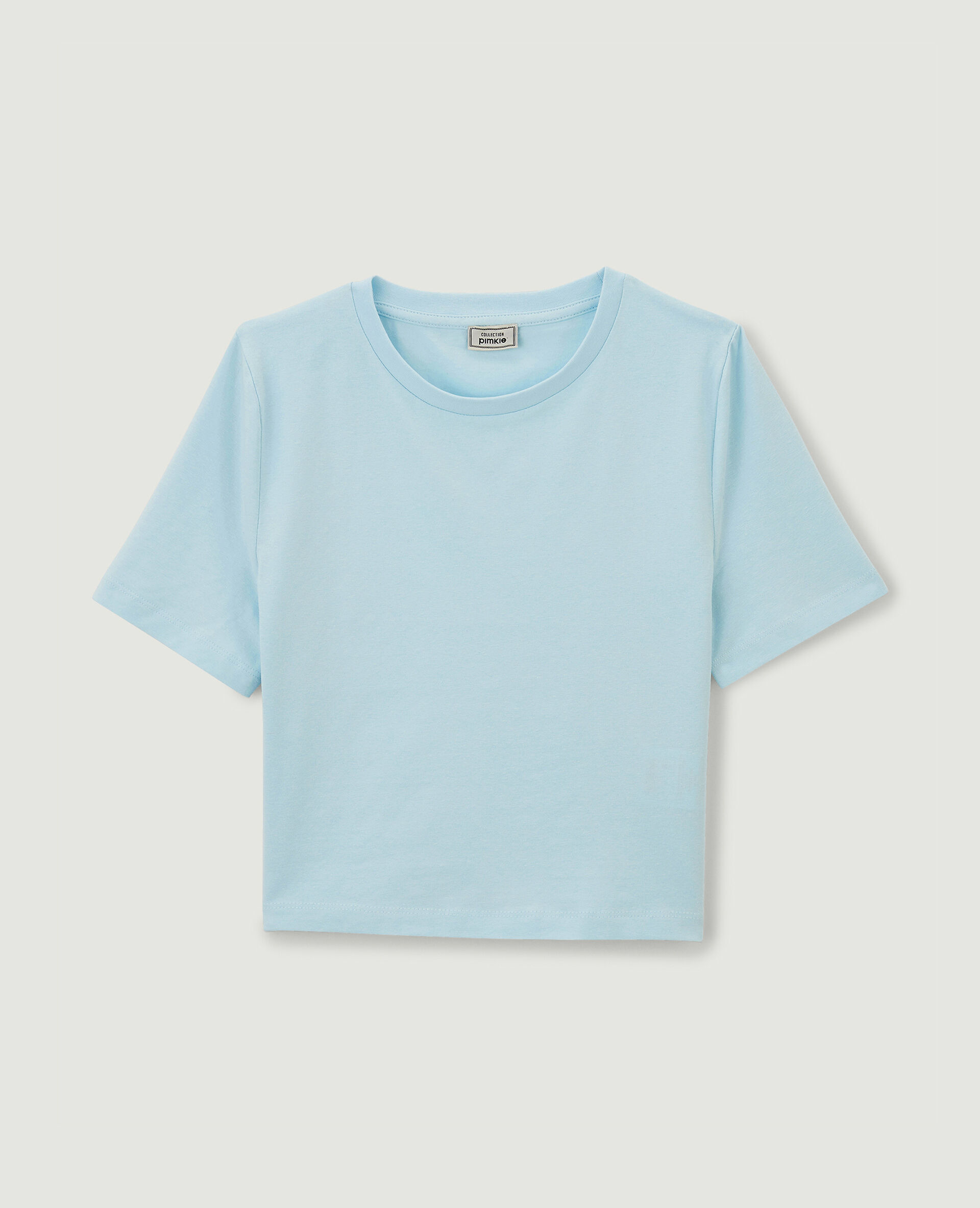 T-shirt cropped - Bleu clair