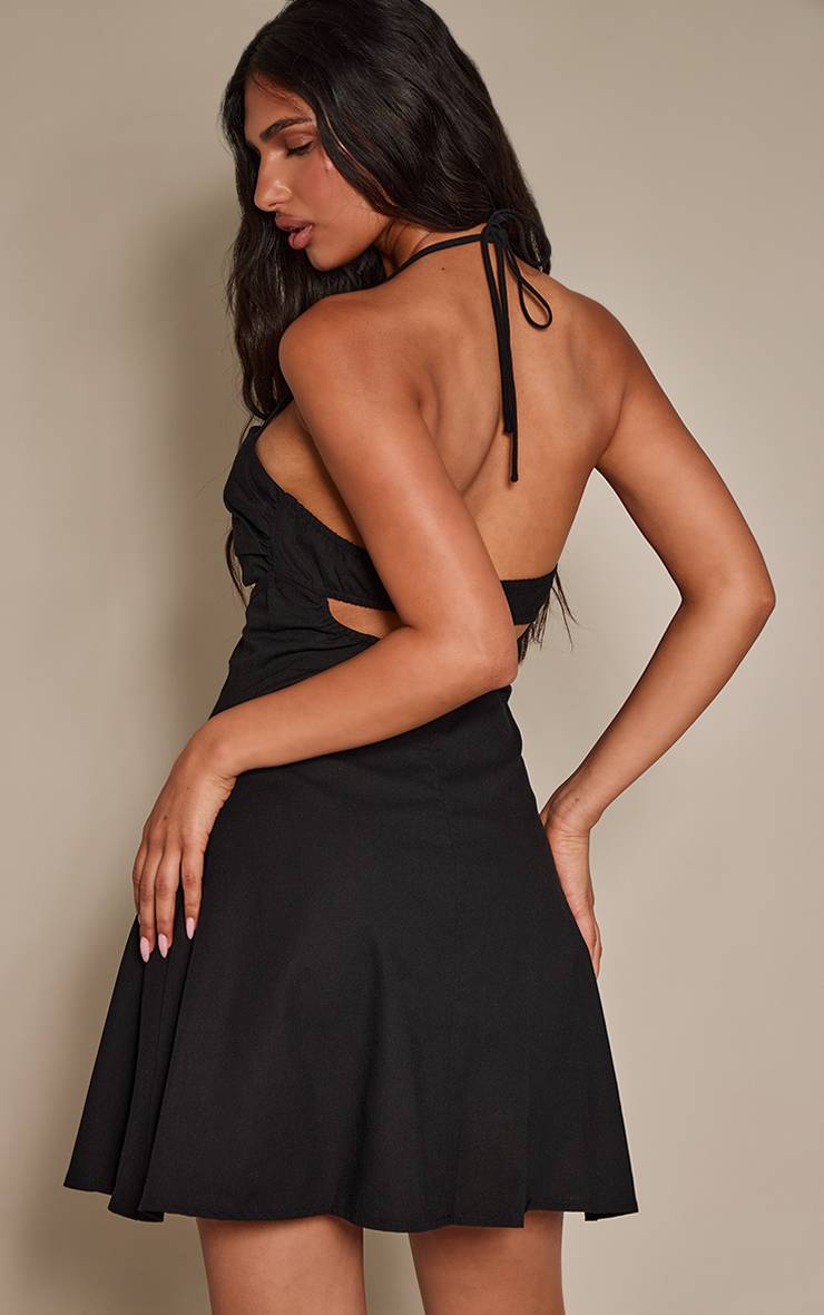 Noir Robe Droite Avec Détails De Finition
