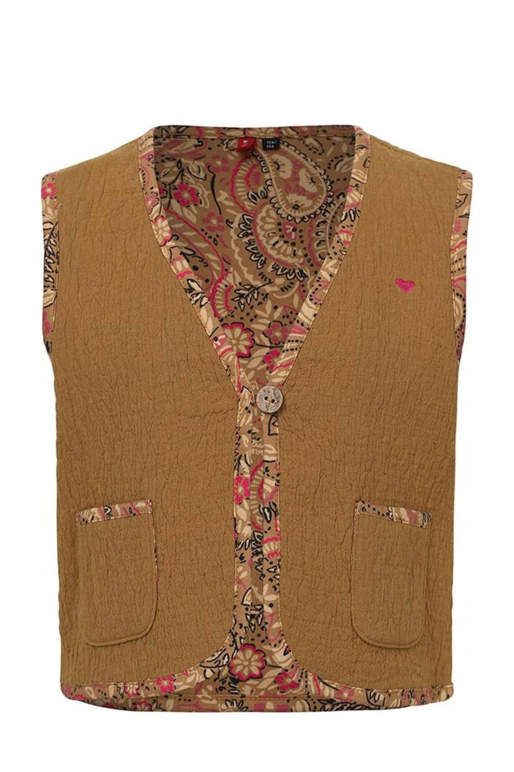 LOOXS reversible gilet met paisleyprint bruin/roze