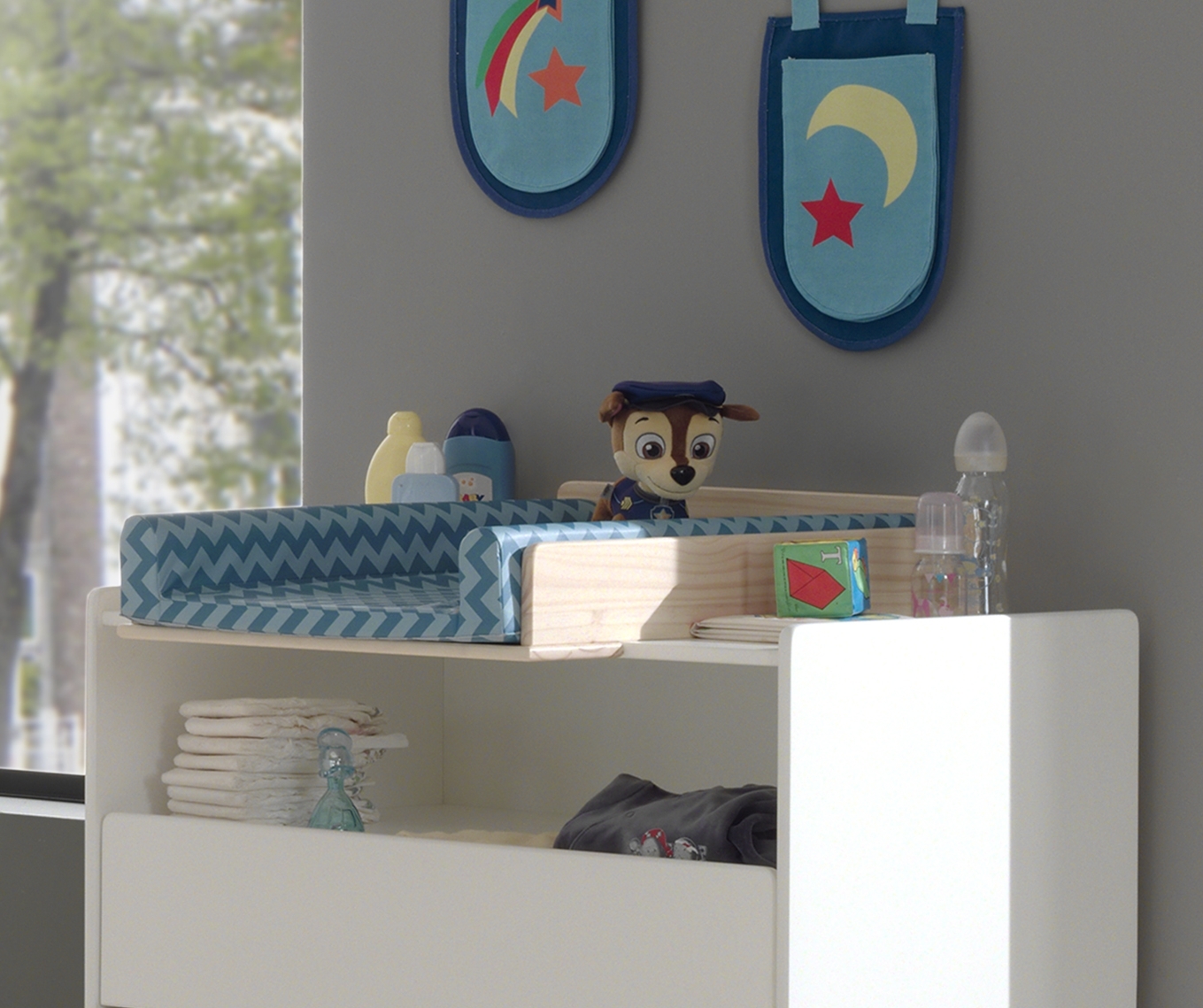 Kommode KIDDY - weiß - mit Wickelaufsatz - 90 cm