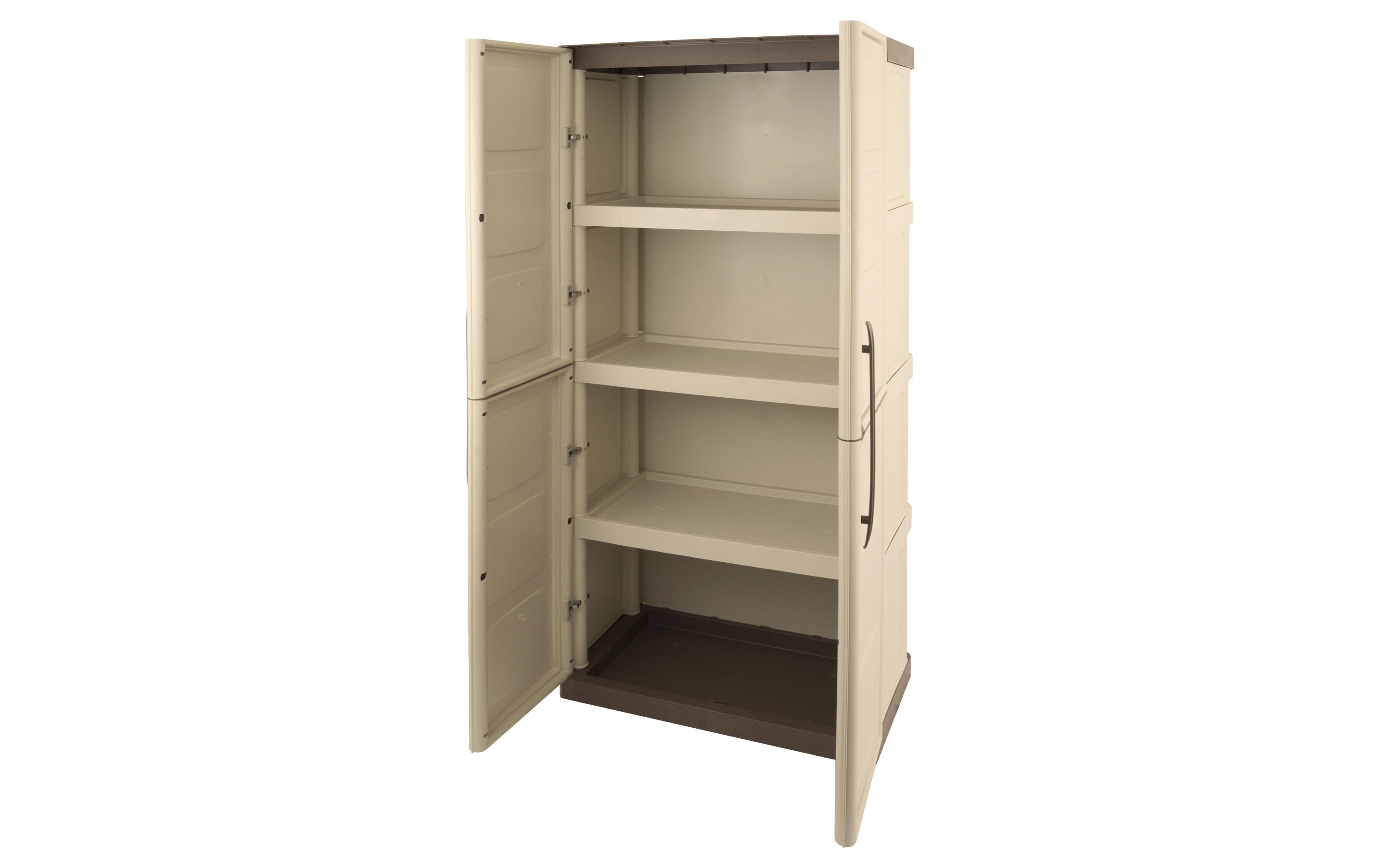 Gartenschrank Taupe/Elfenbein<br>Kunststoffschrank für den Garten