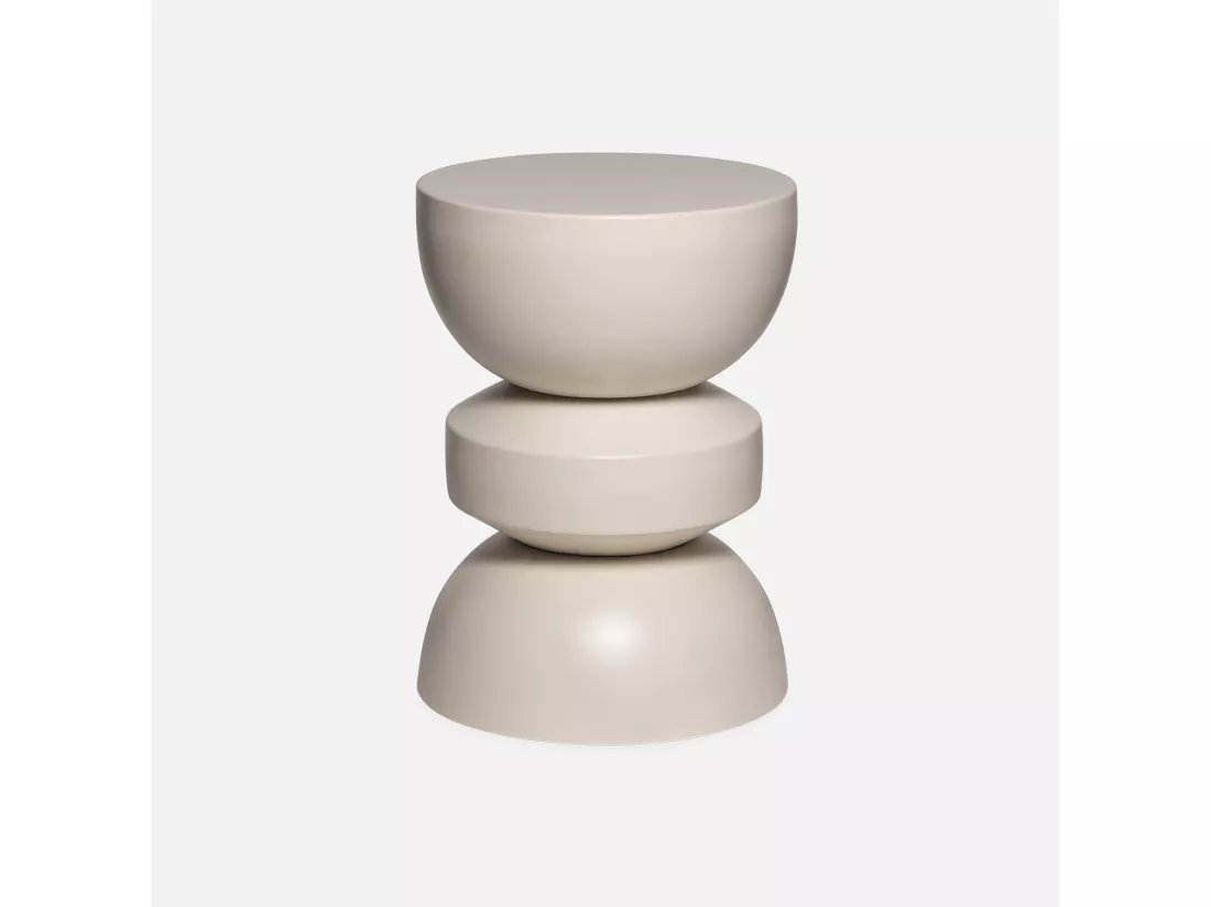 Table d'appoint. bout de canapé. table de chevet en métal. crème. Assa. Ø32 x H 44.5cm