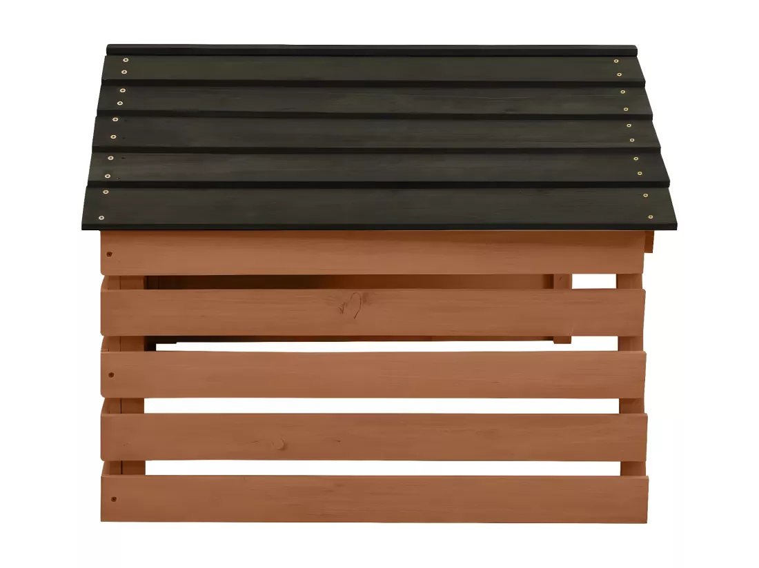 Prolenta Premium - Garage de tondeuse à gazon Noir et marron 78x74x54cm Sapin